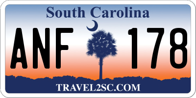 SC license plate ANF178