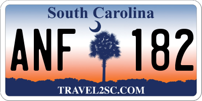 SC license plate ANF182