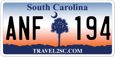 SC license plate ANF194