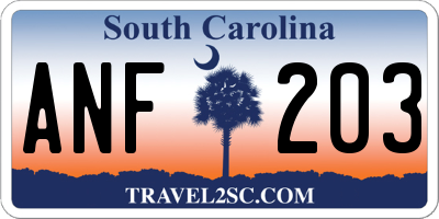 SC license plate ANF203