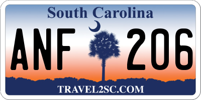SC license plate ANF206