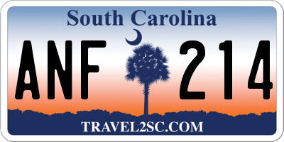 SC license plate ANF214