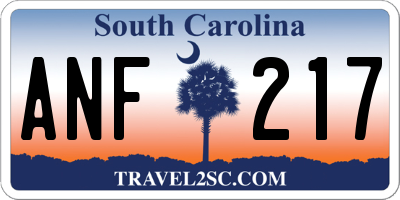 SC license plate ANF217