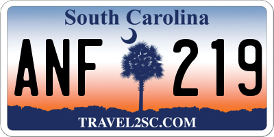 SC license plate ANF219