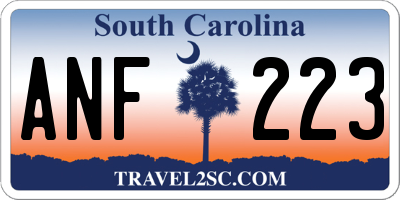 SC license plate ANF223