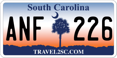 SC license plate ANF226