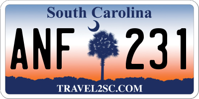 SC license plate ANF231