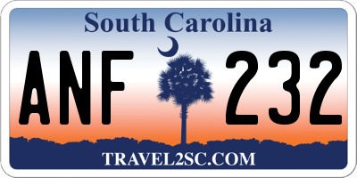 SC license plate ANF232