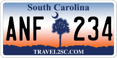 SC license plate ANF234