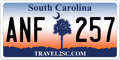SC license plate ANF257