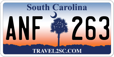 SC license plate ANF263