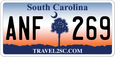 SC license plate ANF269