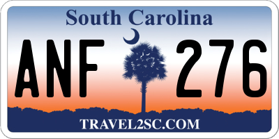 SC license plate ANF276
