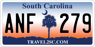 SC license plate ANF279