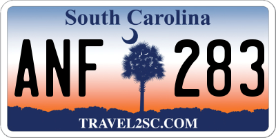 SC license plate ANF283