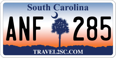 SC license plate ANF285