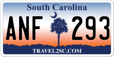 SC license plate ANF293