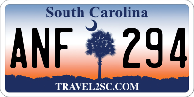 SC license plate ANF294