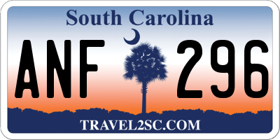 SC license plate ANF296