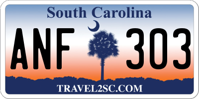 SC license plate ANF303