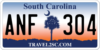 SC license plate ANF304