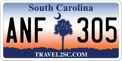 SC license plate ANF305