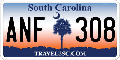 SC license plate ANF308