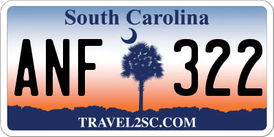 SC license plate ANF322