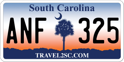 SC license plate ANF325