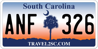 SC license plate ANF326