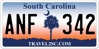 SC license plate ANF342