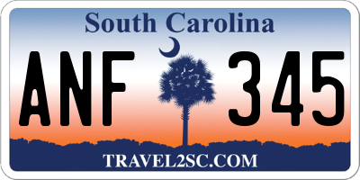 SC license plate ANF345