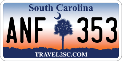 SC license plate ANF353