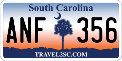 SC license plate ANF356