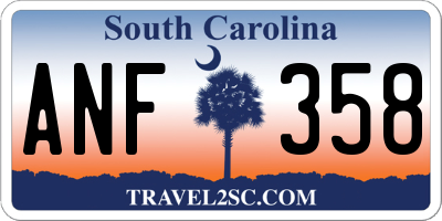 SC license plate ANF358