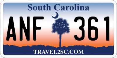SC license plate ANF361