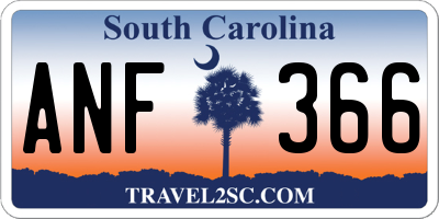 SC license plate ANF366