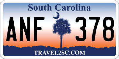 SC license plate ANF378
