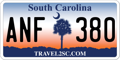 SC license plate ANF380