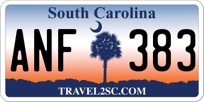SC license plate ANF383