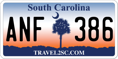 SC license plate ANF386