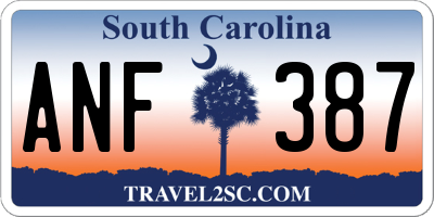 SC license plate ANF387
