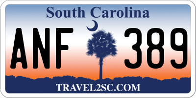 SC license plate ANF389