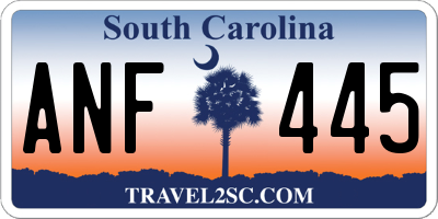 SC license plate ANF445