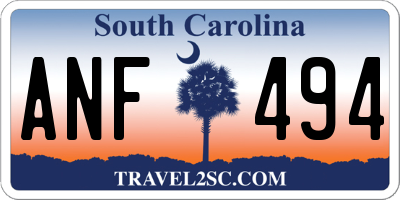 SC license plate ANF494