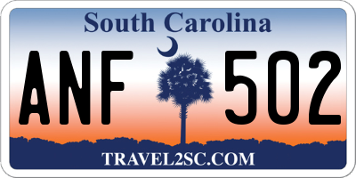SC license plate ANF502