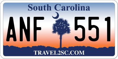 SC license plate ANF551