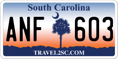 SC license plate ANF603