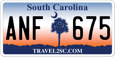 SC license plate ANF675