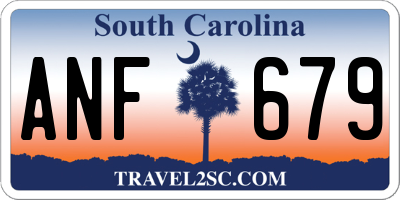 SC license plate ANF679